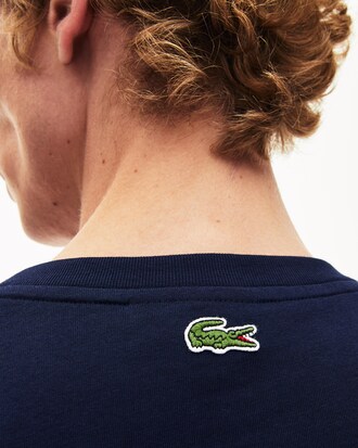 Herren Baumwoll T-Shirt mit extragroßer Krokodil-Stickerei