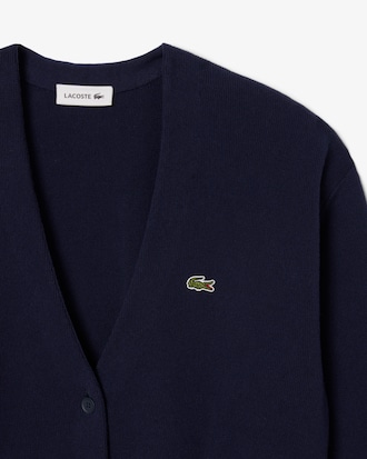 Cardigan aus Baumwolle mit Moosstrick und V-Ausschnitt
