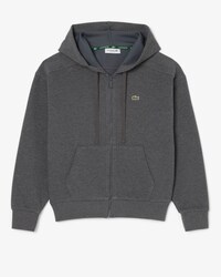 Hoodie aus Piqu&eacute; mit Rei&szlig;verschluss