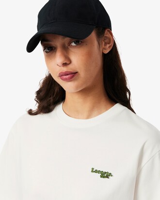 Kurzes, übergroßes T-Shirt aus Baumwolle mit Logo