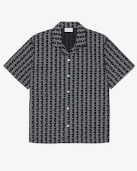 Pyjamahemd aus Popeline mit Monogramm-Print