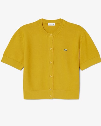 Moosstrick-Cardigan aus Baumwoll- und Wollmischgewebe