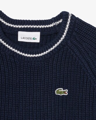 Pullover aus Wolle und Baumwolle mit Rundhalsausschnitt