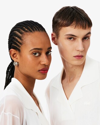 Loose Fit-Polohemd Runway mit durchscheinendem Strick