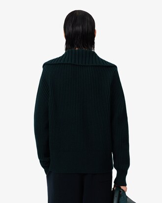 Pullover Runway aus Wolle mit Zopfmuster und Kragen