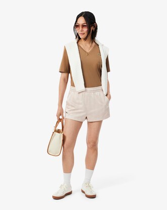 Relaxed Fit-T-Shirt aus weicher Baumwolle mit V-Ausschnitt