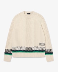 Runway Pullover aus strukturierter Wolle mit Stickerei