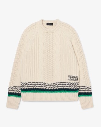 Runway Pullover aus strukturierter Wolle mit Stickerei