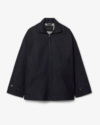 Runway Indigo Jeansjacke mit hohem Kragen