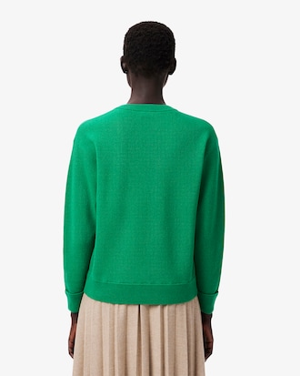 Relaxed Fit-Pullover aus Tuchwolle mit Moosstrick