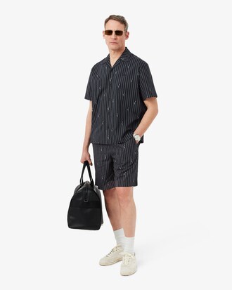 Gestreifte Shorts aus Baumwolle mit Kroko-Print