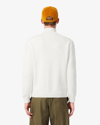 Golfpullover aus Rippstrick mit Reißverschluss