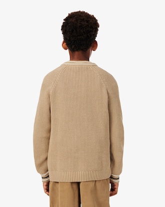 Pullover aus Wolle und Baumwolle mit Rundhalsausschnitt