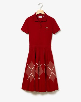 Women's Made In France Jacquard Patterned Cotton Piqu&eacute; Polo Dress