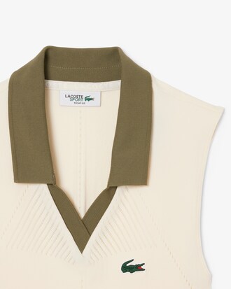 Ärmelloses Tennis-Polohemd aus Stretch-Strick