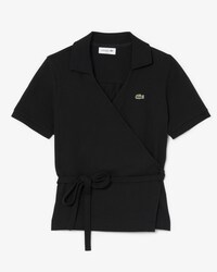 Wickel-Polohemd aus Stretch-Mini&nbsp;Piqu&eacute; mit G&uuml;rtel