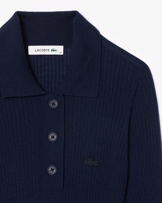 Kleid aus Rippstrick mit langen Ärmeln