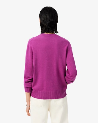 Pullover aus Tuchwolle mit Rundhalsausschnitt