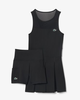 Tennis-Faltenkleid aus Stretch-Materialmix