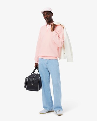 Sweatshirt mit Reißverschluss, hohem Kragen und Print