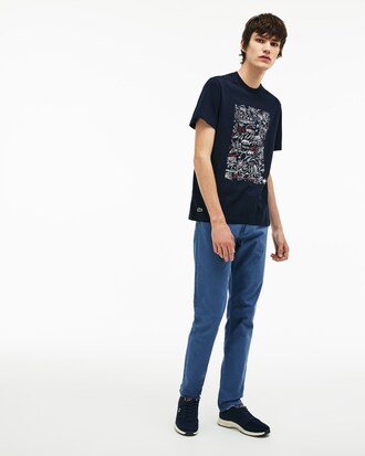 Herren Rundhals-T-Shirt aus Baumwolljersey mit Aufdruck