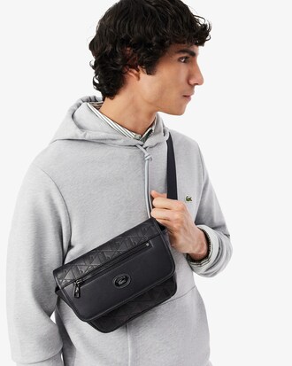 Mini-Kuriertasche aus Leder mit Monogramm