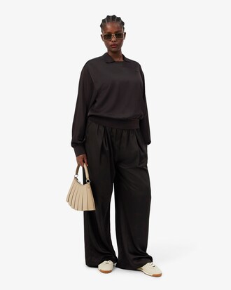 Relaxed Fit-Polohemd aus Satin