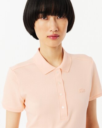 Slim Fit Damen LACOSTE Poloshirt aus Stretch-Baumwoll-Piqu&eacute;