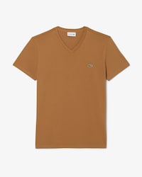 T-Shirt aus leichter Pima-Baumwolle mit V-Ausschnitt
