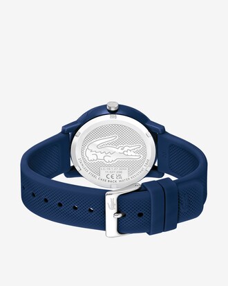 Herren LACOSTE 12.12 Armbanduhr mit blauem Silikonband