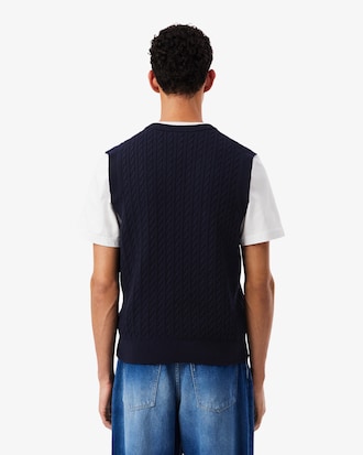 Ärmelloser Pullover aus Baumwollstrick