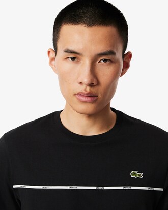 T-Shirt aus Baumwolljersey mit Lacoste-Einfassung