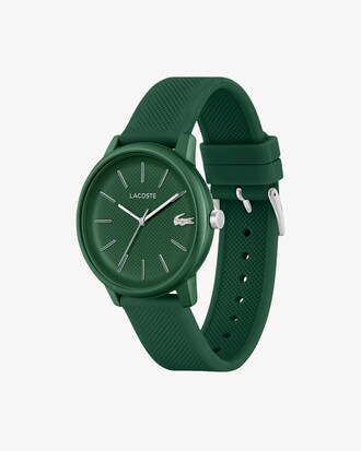 LACOSTE MOVE 12.12 Dreizeigeruhr aus khakifarbenem Silikon
