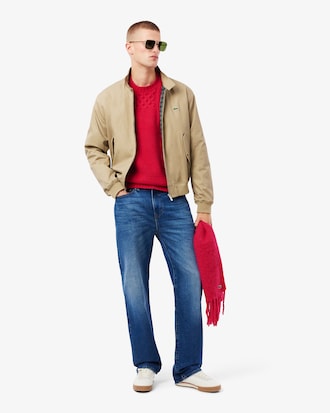 Relaxed Fit-Pullover aus Wolle mit Patchwork-Effekt