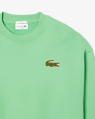 Loose Fit-Sweatshirt aus Fleece mit Akzent-Badge