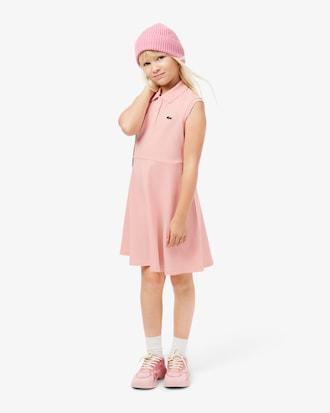 Ärmelloses Polokleid aus Stretch-Piqué
