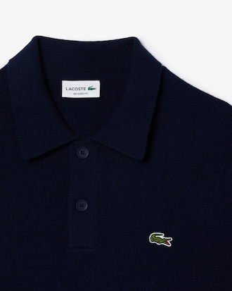 Relaxed Fit-Pullover mit Polokragen aus Tuchwolle