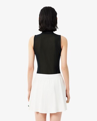 &Auml;rmelloses Tennis-Polohemd aus Stretch-Materialmix