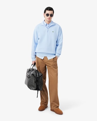 Sweatshirt aus Fleece mit Kragen und Rei&szlig;verschluss