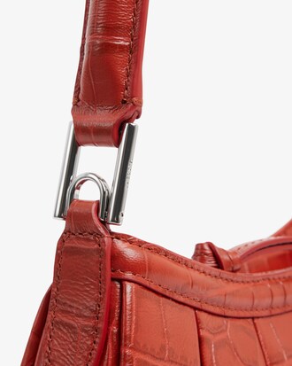 Kleine Tasche Runway Lenglen aus Leder mit Krokodileffekt