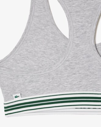 Sport-BH aus Stretch-Baumwolle mit kontrastierenden Streifen