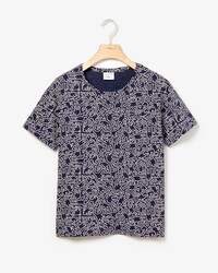 Damen-Rundhals-T-Shirt aus bedrucktem Jersey