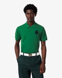 Golf-Polohemd aus dehnbarem Mini Piqu&eacute; mit Badge-Akzent
