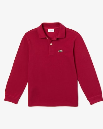 Polohemd aus Petit Piqué mit langen Ärmeln