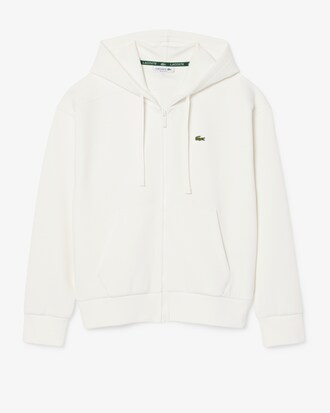 Hoodie aus Piqu&eacute; mit Rei&szlig;verschluss