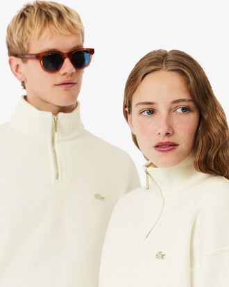 Sweatshirt aus schwerem Fleece mit Rei&szlig;verschluss und hohem Kragen