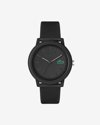 LACOSTE 12.12 Herrenuhr mit schwarzem Silikonband