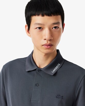 Slim Commuter Fit-Polohemd aus Piqu&eacute; mit Branding aus Jacquard