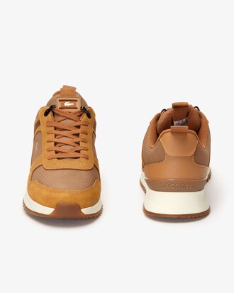 Herren-Sneakers JOGGEUR 2.0 aus Ton-in-Ton Textil und Veloursleder