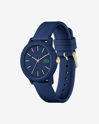 Damen LACOSTE 12.12 Armbanduhr mit blauem Silikonband